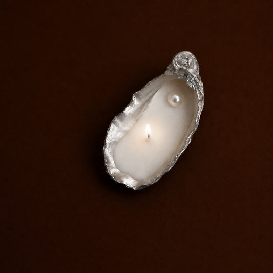 Oyster Shell Candles with Pearl