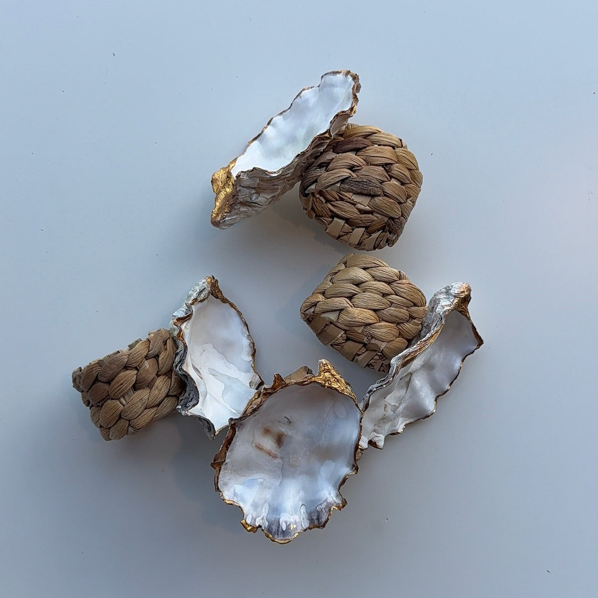 Gold Oyster Shell Napkin Rings