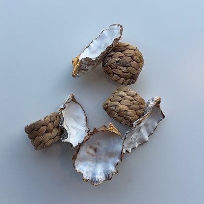 Gold Oyster Shell Napkin Rings