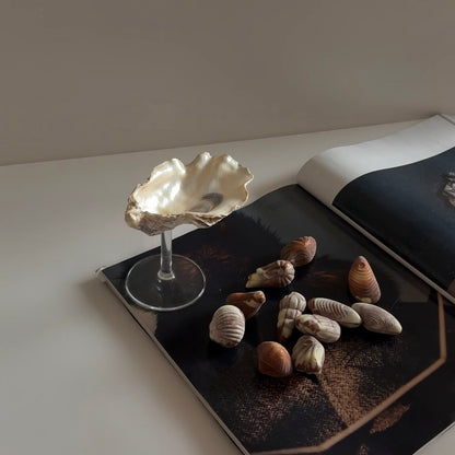 Oyster Decorative Dish on Stem