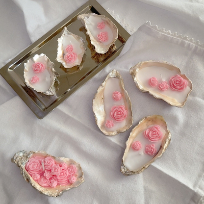 Seashell Rose Candles Set