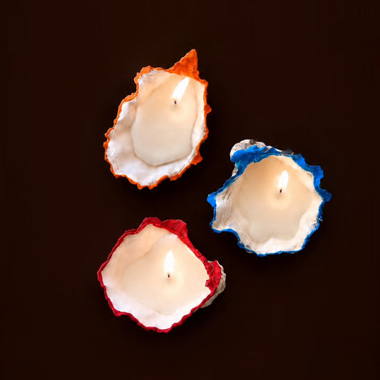 Tiny Colorful Oyster Shell Candles