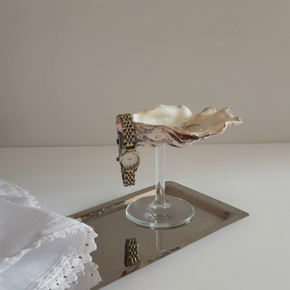 Oyster Decorative Dish on Stem