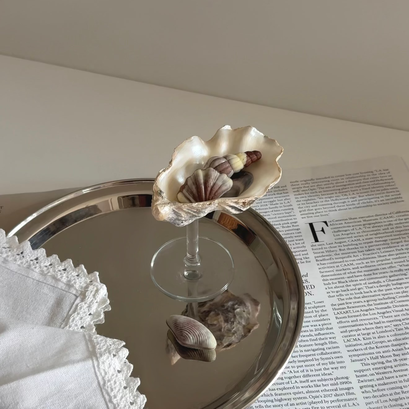 Oyster Decorative Dish on Stem