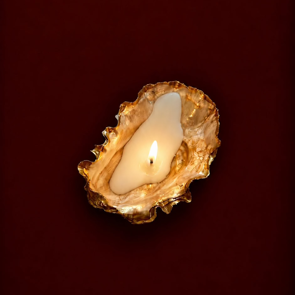 Gold Oyster Shell Candles