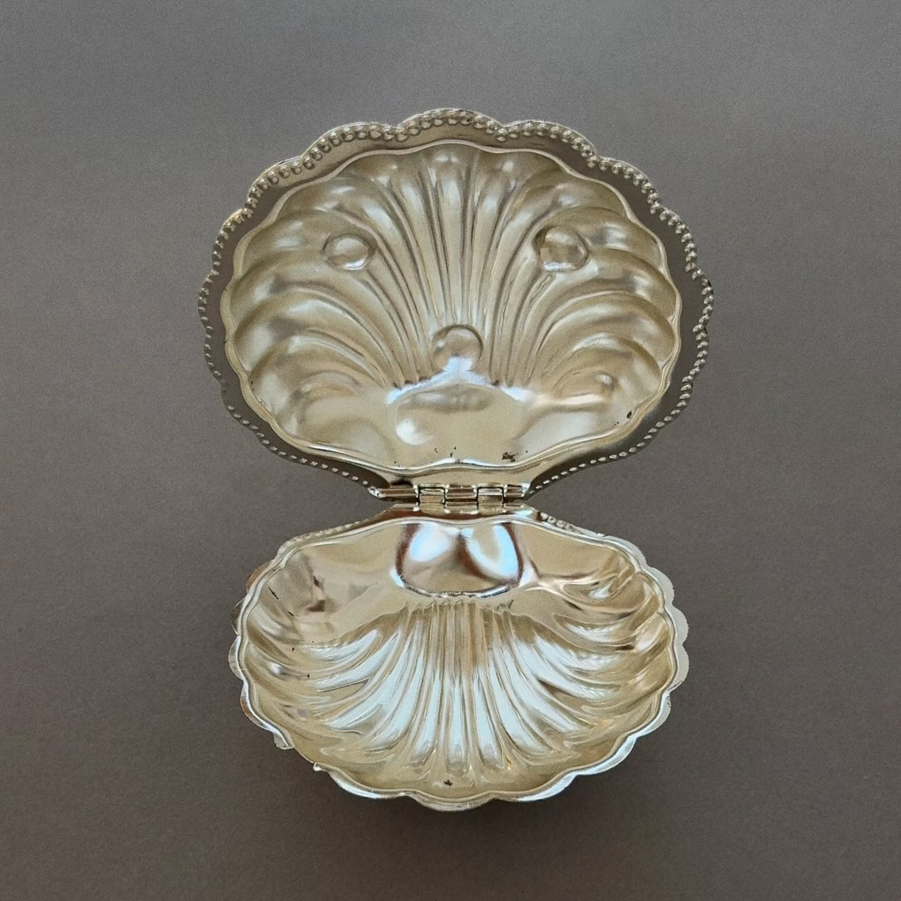 Vintage Silver Plated Sea Shell Butter Dish