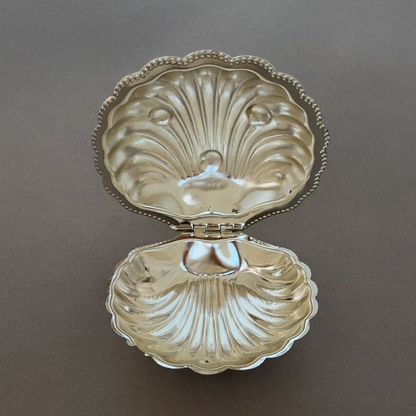 Vintage Silver Plated Sea Shell Butter Dish