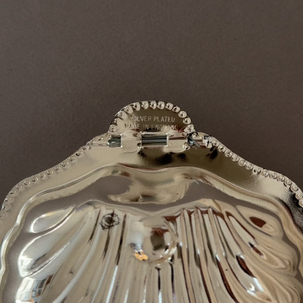 Vintage Silver Plated Sea Shell Butter Dish