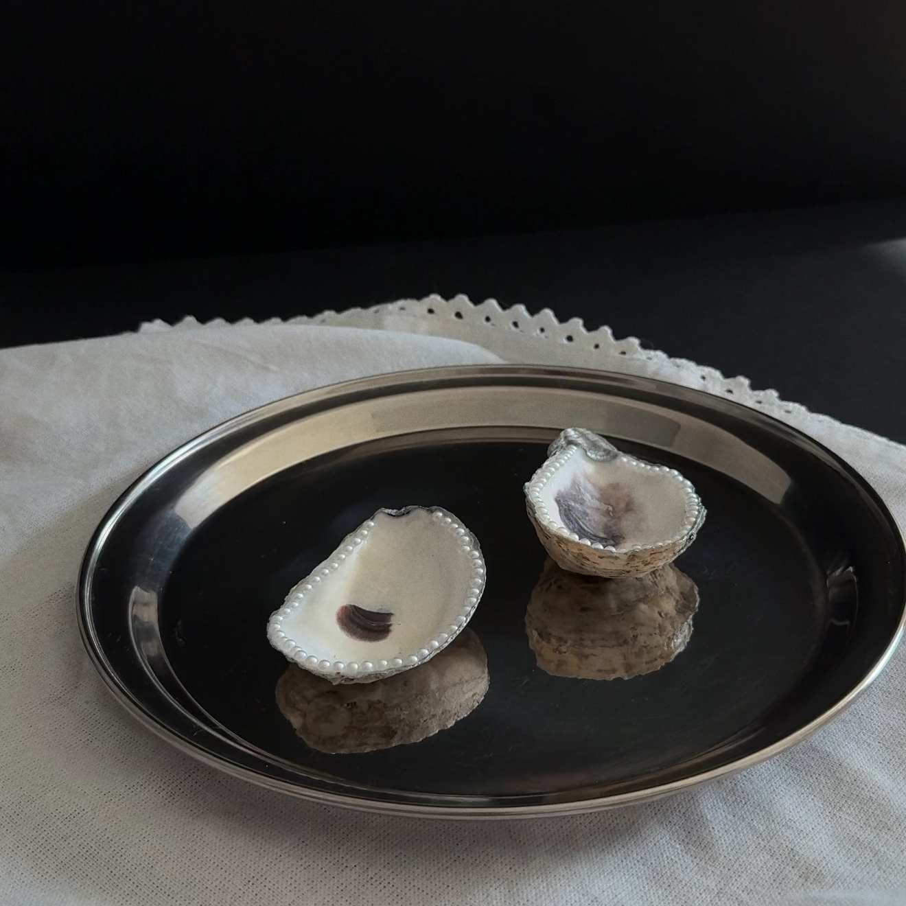 Natural Oyster Shell Jewelry Dish